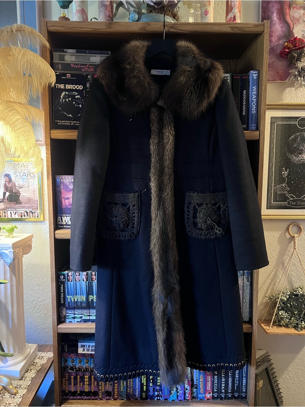 Prada Fall 2005 Fur Trim Wool Coat